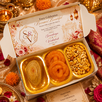 Divine Delights Box (Madata Kaja + Chitti Jangree + Mixture) - Delivery Charges Not Included ⚠️