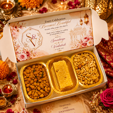 Blissful Moments Box (Kara Boondi + Mysore Pak + Mixture) - Delivery Charges Not Included ⚠️