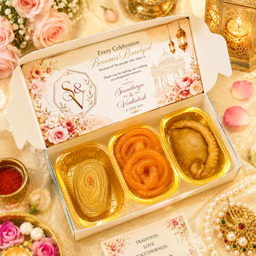 Festive Treasure Box (Madata Kaja + Chitti Jangree + Chee Chandrakala - Delivery Charges Not Included ⚠️