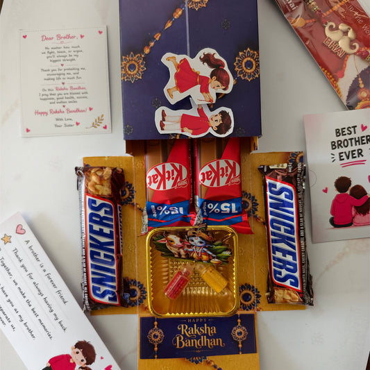 Hand Made Rakhi Gift Box For Brother - Moving Sister & Brother