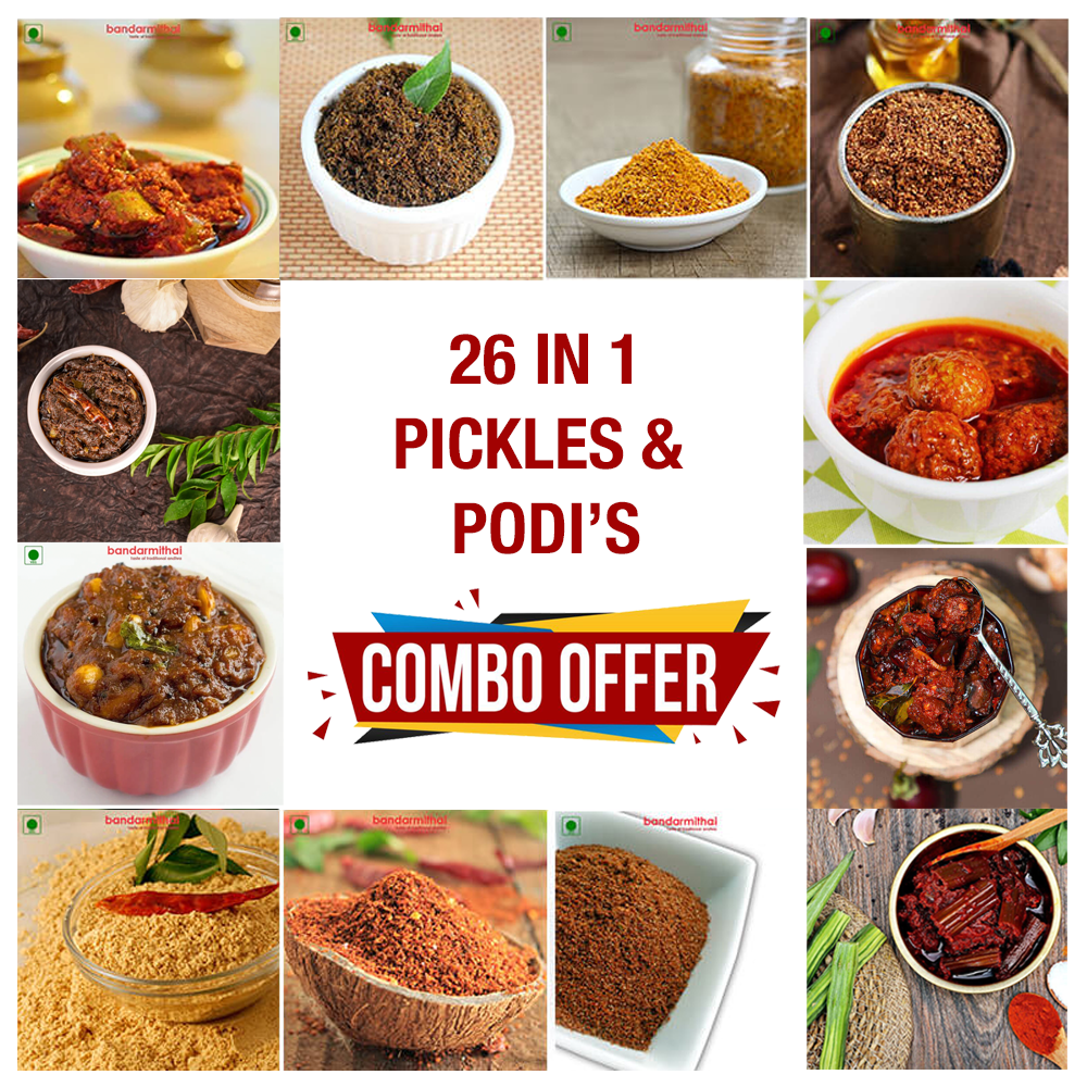 26 Varities of Pickles & Podi's Combo