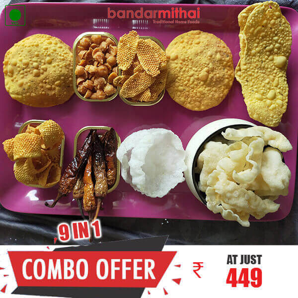 8 in 1 Combo Vadiyalu & Papads Pack - Bandar Mithai (Andhra Home Foods)